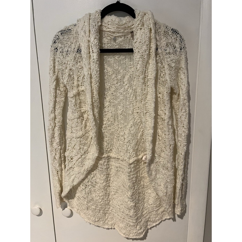Knitted & Knotted Anthropologie Ivory Spring Cotton Blend Cardigan Size XS